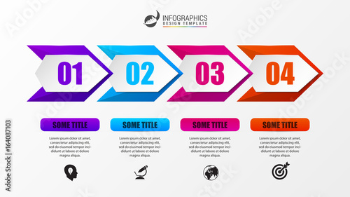 Infographic design template. Timeline concept with arrows