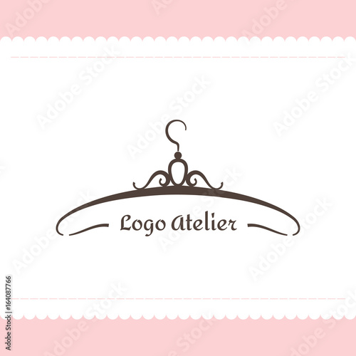 The logo Atelier. Vector template for the fashion industry. Element for Studio sewing and tailoring. Illustration in modern style