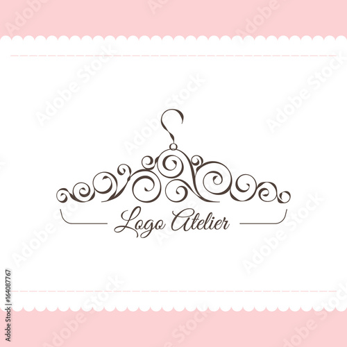 The logo Atelier. Vector template for the fashion industry. Element for Studio sewing and tailoring. Illustration in modern style