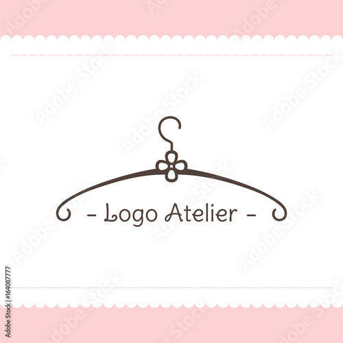 The logo Atelier. Vector template for the fashion industry. Element for Studio sewing and tailoring. Illustration in modern style