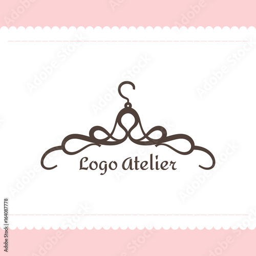 The logo Atelier. Vector template for the fashion industry. Element for Studio sewing and tailoring. Illustration in modern style