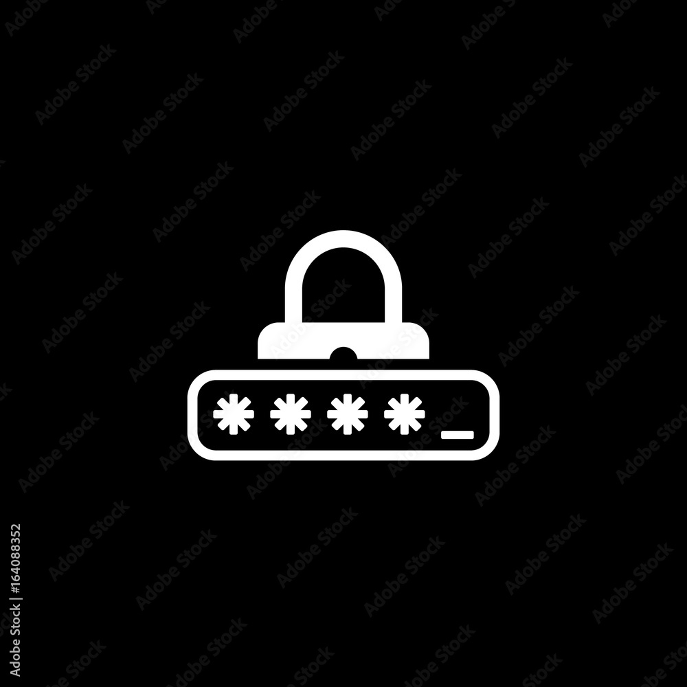 Password Protection Icon. Flat Design. Password Protection Icon. Flat Design.