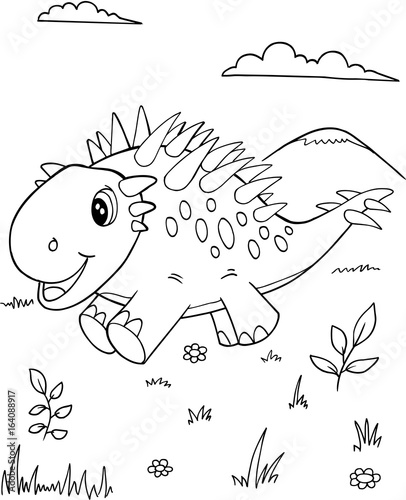 Cute Dinosaur Vector Illustration Art