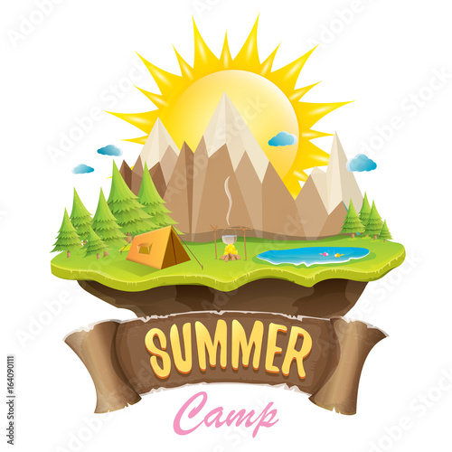 Vector summer campinng concept illustration