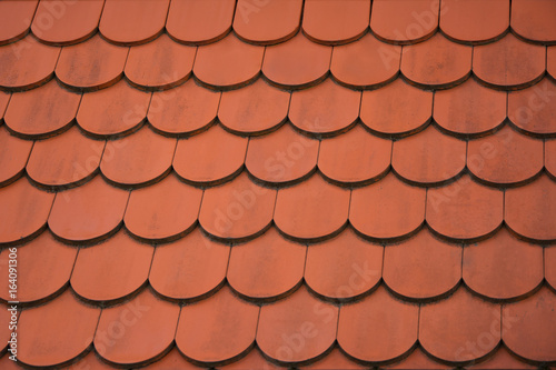 Red roof vintage tiles close