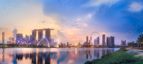 Singapore skyline background photo