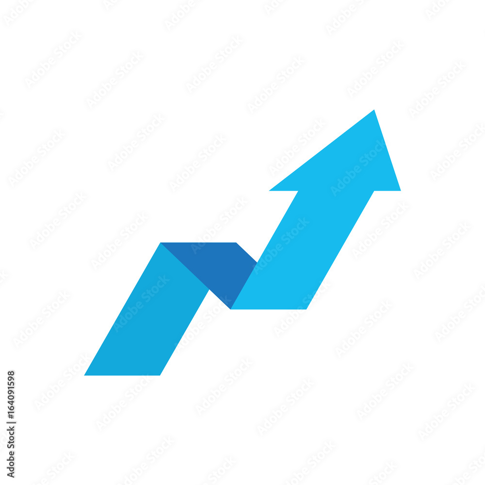 Arrow growing graph vector icon. Progress arrow grow sign illustration. Business concept. Arrow growing graph vector icon. Progress arrow grow sign illustration. Business concept.