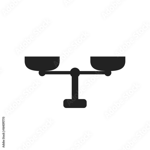Scale weigher vector icon. Weigher, balance sign illustration.