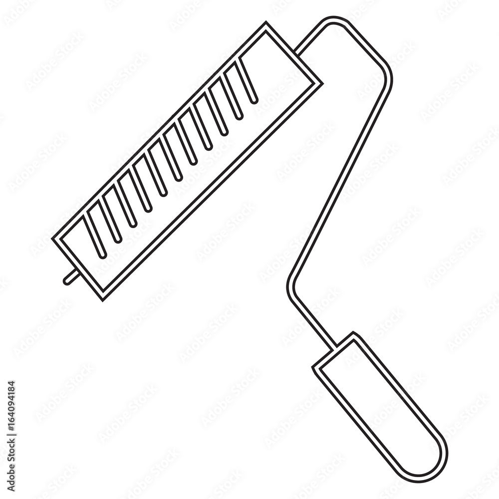 Monochrome image of roller for coloring Stock Vector | Adobe Stock