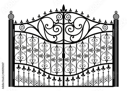 Forged gate. Architecture detail. Vector EPS10.