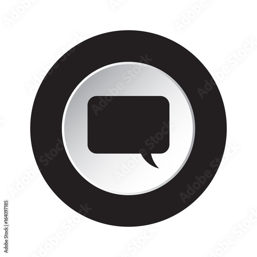round black, white button - speech bubble icon