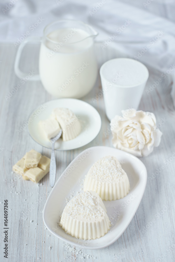 Panna cotta with white chocolate. Panna cotta with white chocolate.