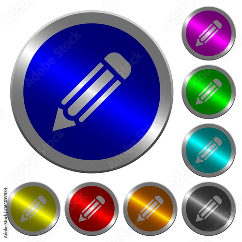 Single pencil luminous coin-like round color buttons