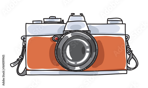 classic vintage camera hand drawn art vector illustration