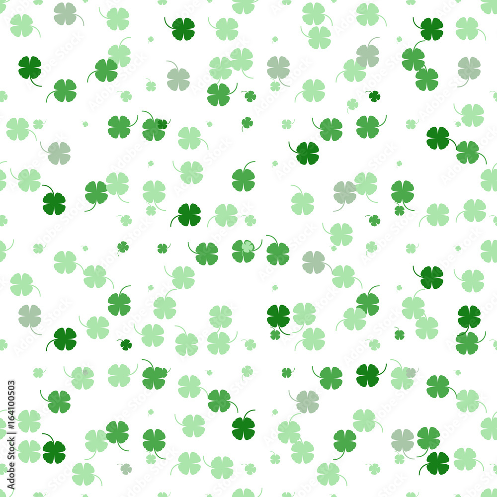 Vector seamless pattern with green flowers on white. Vector seamless pattern with green flowers on white.