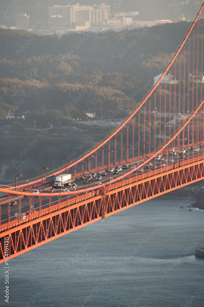 Traffic jam on the golden gate bridge