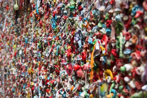 The Market Theater Gum Wall is a brick wall covered in used chewing gum  in an alleyway in downtown Seattle.