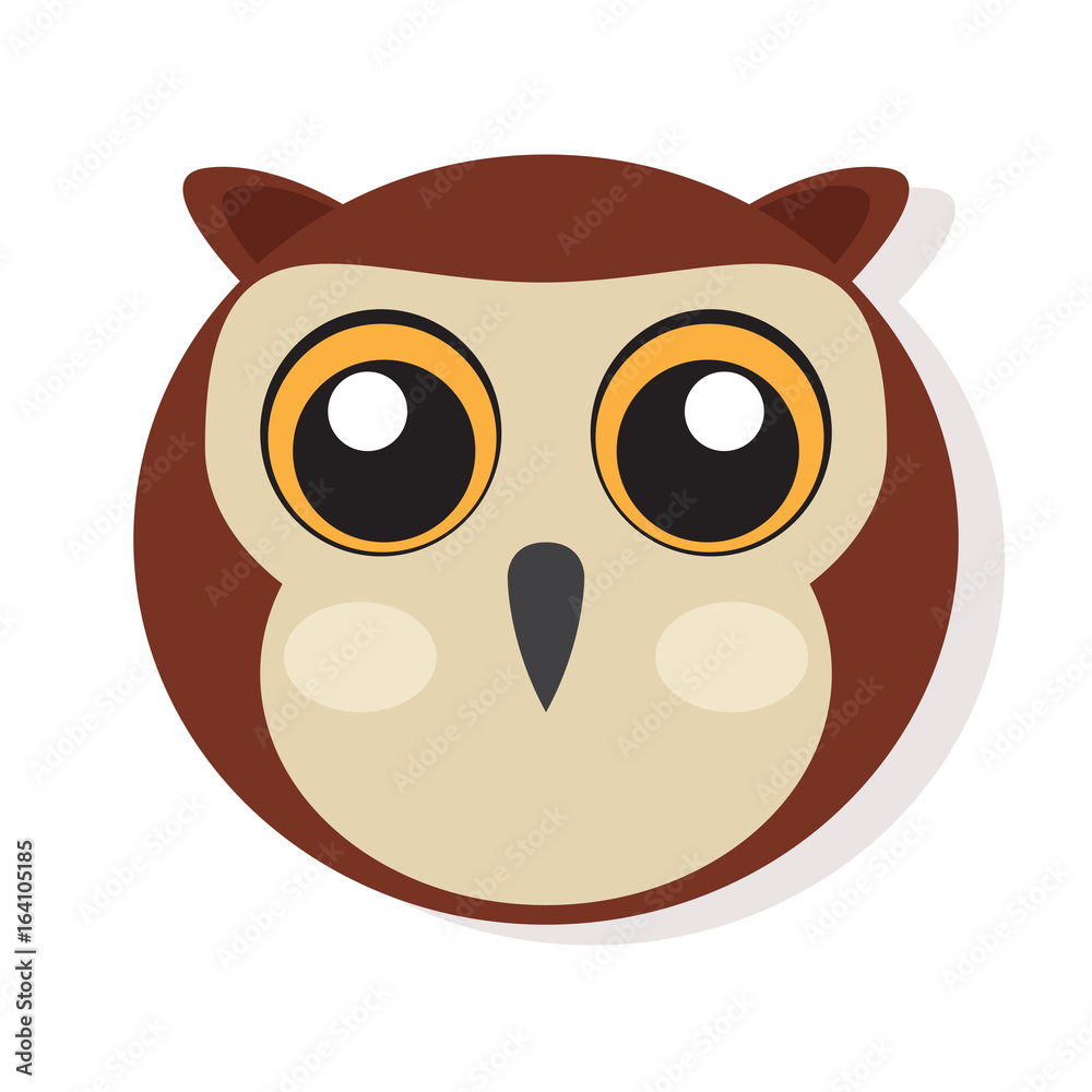 Isolated cute owl face on a white background, Vector illustration Isolated cute owl face on a white background, Vector illustration