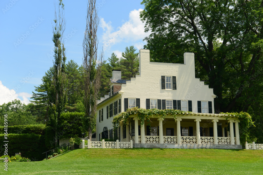Saint-Gaudens House (Aspet), built in 1817, in Saint-Gaudens National Historic Site in Cornish, New Hampshire, USA. This is the only NPS site in New Hampshire. Saint-Gaudens House (Aspet), built in 1817, in Saint-Gaudens National Historic Site in Cornish, New Hampshire, USA. This is the only NPS site in New Hampshire.