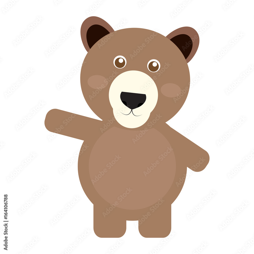 Isolated cute bear on a white background, Vector illustration Isolated cute bear on a white background, Vector illustration
