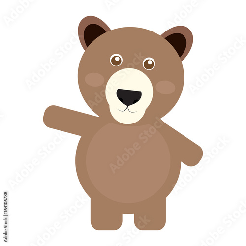Isolated cute bear on a white background, Vector illustration