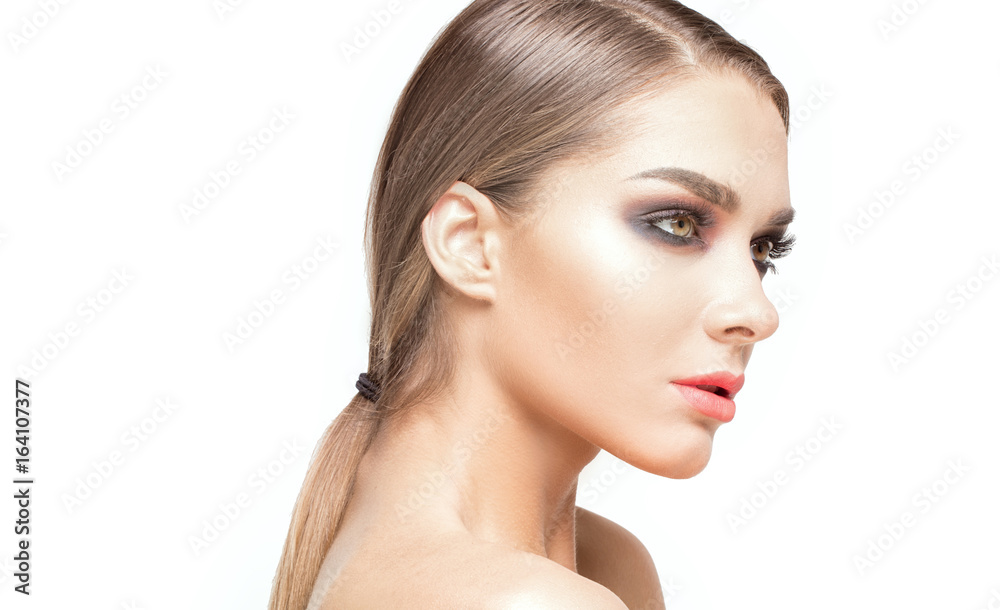 Beauty portrait of caucasian girl. Beauty portrait of caucasian girl.
