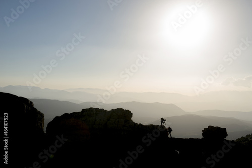 Mountaineering aid at the peak of the mountains