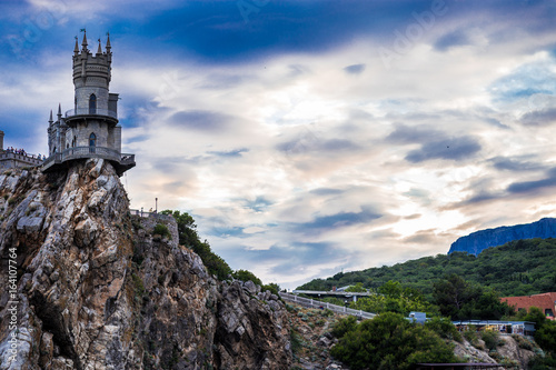 Castle on the edge of a cliff near the sea  Castle of swallows nests in the Crimea