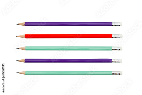 pencils isolated on white background close up with Clipping path. pencils for drawing.