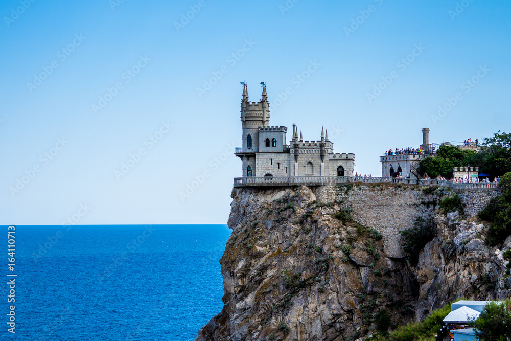 Castle Swallow S Nest Near Yalta In Crimea, Castle on the edge of a cliff near the sea