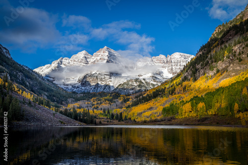 Maroon Bells and Early Morning Fog on a Crisp Fall Morning © Hale M. Kell