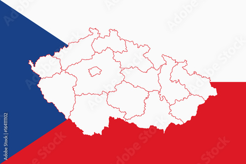 Map and flag of Czech Republic