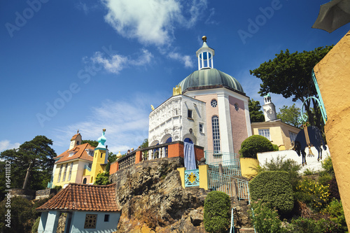 Fabulous Italian Style Town Build on Cliffs in North Wales, UK photo