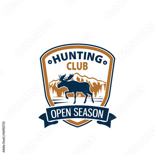 Open season animal vector icon for hunting club