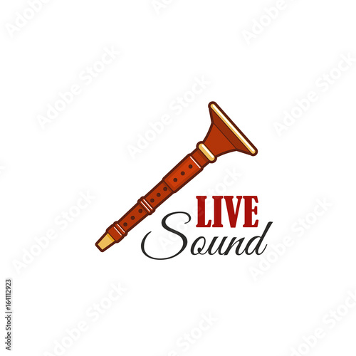 Live sound concert festival vector reed pipe icon