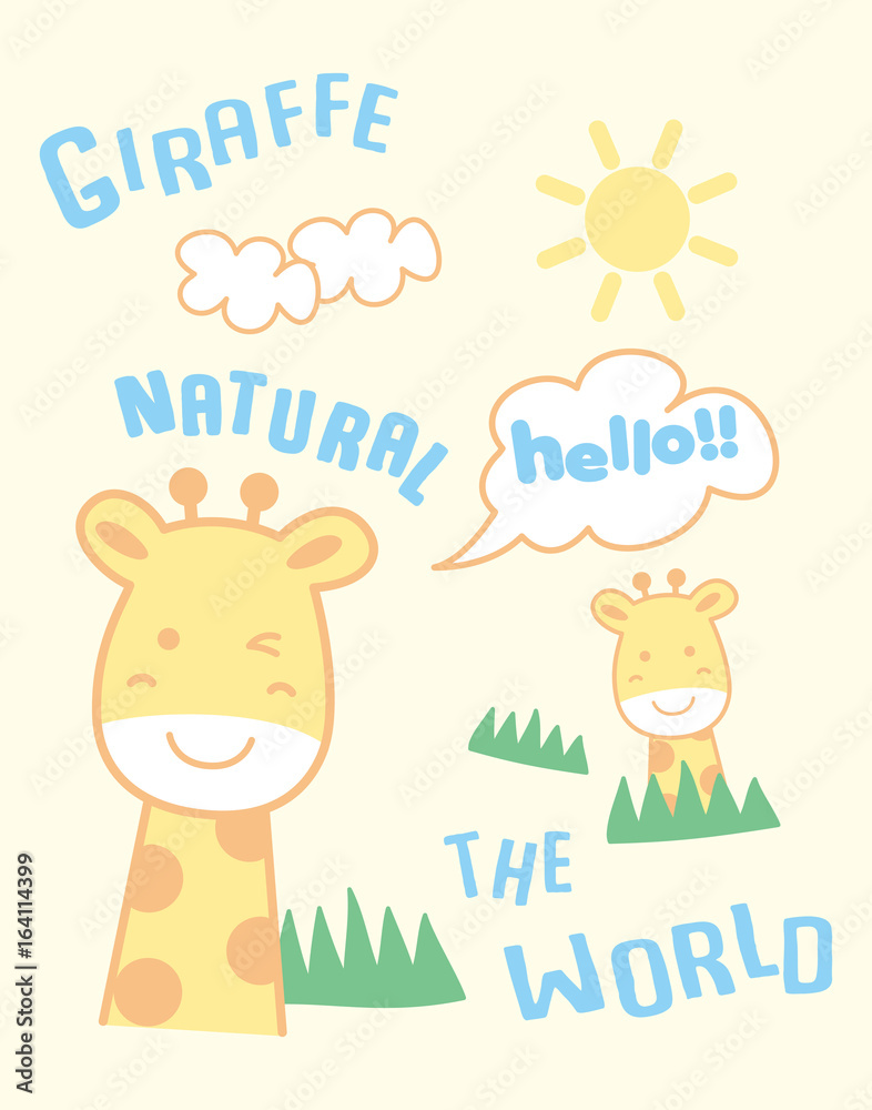 Giraffe baby T-shirt vector for print design
