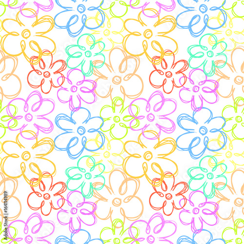 Fototapeta Naklejka Na Ścianę i Meble -  Floral Doodle Pattern