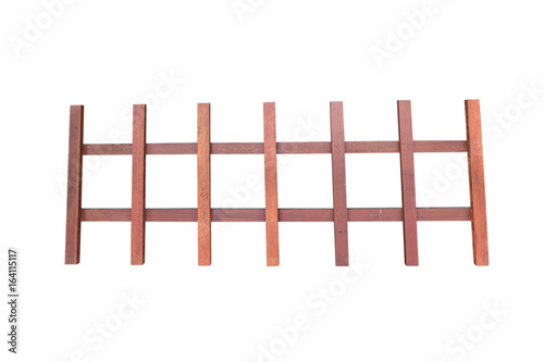 Wooden fence isolated on white Clipping path