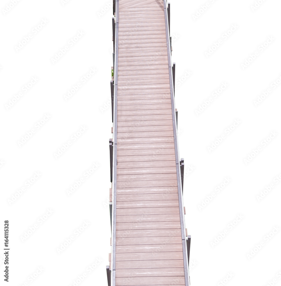 Obraz premium wooden foot bridge isolated on a white background
