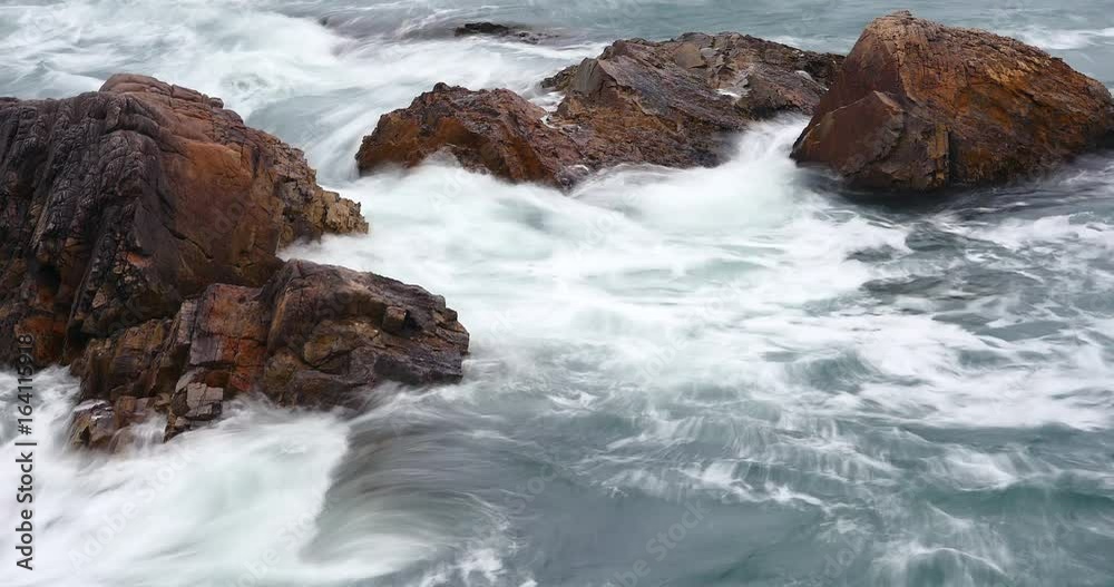 4k timelapse ocean sea water waves like silk use long exposure & coastal rock reef coast surge shore. 4k timelapse ocean sea water waves like silk use long exposure & coastal rock reef coast surge shore.