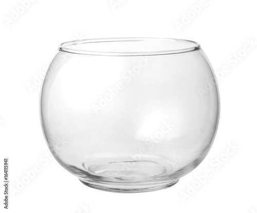 Empty fish bowl isolated on a white background