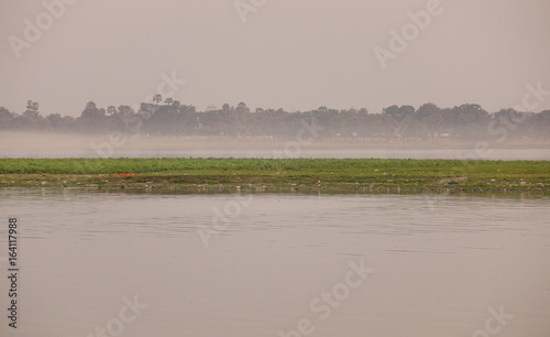 Lake scene in morning photo