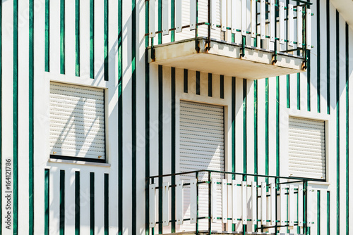 Architectural fragments. Fisherman's village Costa Nova. Aveiro. Portugal.
