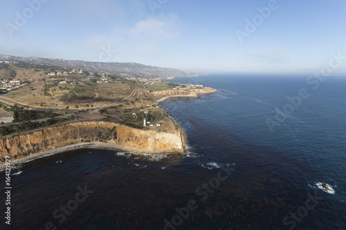 Aerial view Vincent Point in the Rancho Palos Verdes area of Los Angeles County, California. 