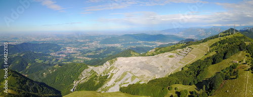 Landscape on the concrete quarry closed to Linzone Mountain, Bergamo, Italy