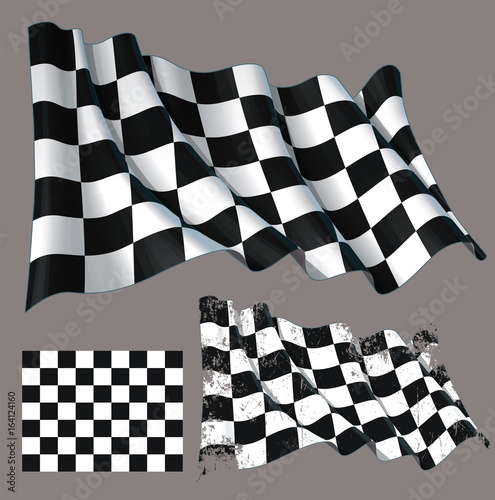 Race Checkered Finish Waving Flag