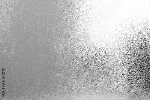 Frosted glass texture with steam & water drops