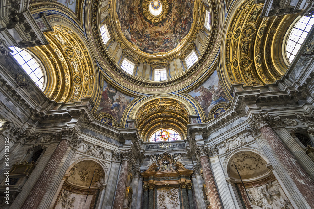 Architectural details and interiors of Church Saint Agnes in Ago