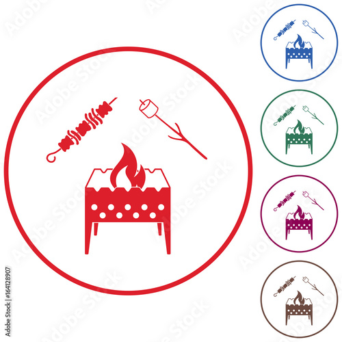 Brazier, zephyr and kebab icon