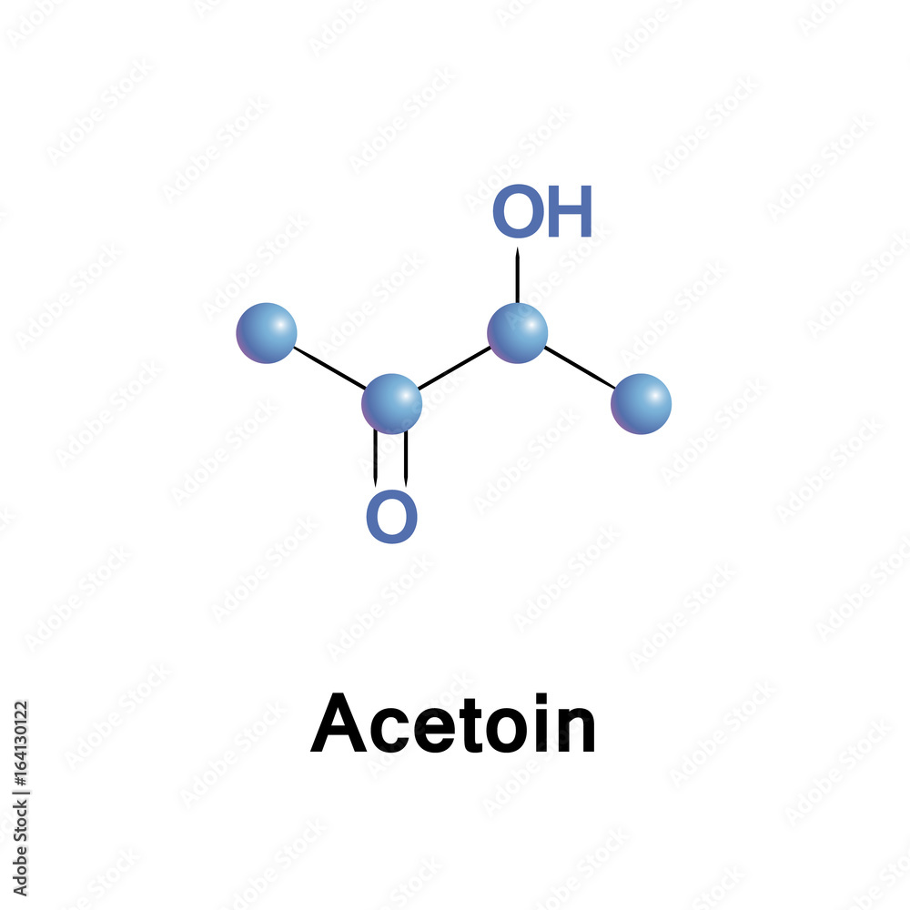 Acetoin, also known as 3-hydroxybutanone or acetyl methyl carbinol, with the molecular formula is C4H8O. It is a chiral molecule produced by bacteria Acetoin, also known as 3-hydroxybutanone or acetyl methyl carbinol, with the molecular formula is C4H8O. It is a chiral molecule produced by bacteria
